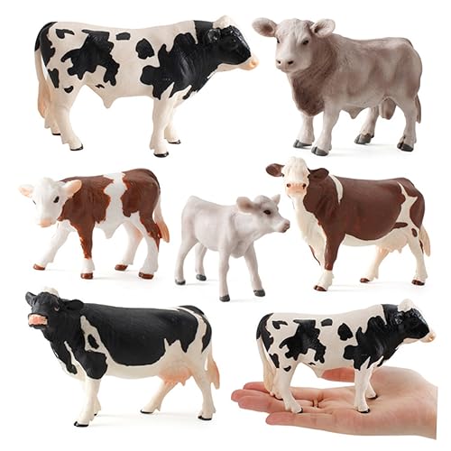 Gogogmee Kuh-Modell Tierspielzeug für Kinder Tierstatue Tierschmuck für zu Hause Miniatur-Tiermodell Mini niedliche Tierfigur Kuh Figur Tiere Spielzeug kreative kuhverzierung Weiß von Gogogmee