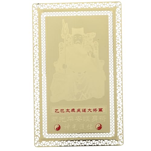 Gogogmee Kupfer Amulettkarte Tai Schutz Amulett Chinesische Glücksbringer Dekoration für Zuhause und Neujahr Traditionelle Kleine Segenskarte aus Kupfer von Gogogmee