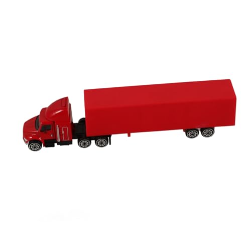 Gogogmee Lifelike Roter Container-LKW Modell aus Robustem Legierungsmaterial Detailreiches Kleines Spielzeugauto für Sammler und Langlebige Miniatur Dekoration für Büro und Zuhause von Gogogmee