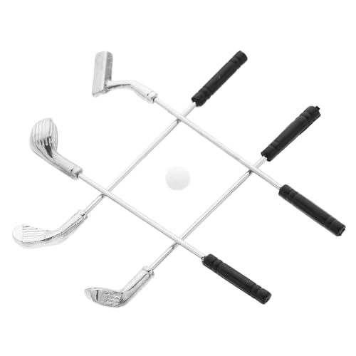 Gogogmee Maßstab Mini Golfclubs mit Ball Modell Detailgetreu Miniatur Puppenhaus Zubehör Dekoration für Miniaturhäuser Lebensechte Verarbeitung Geschenkidee für Sammler von Gogogmee
