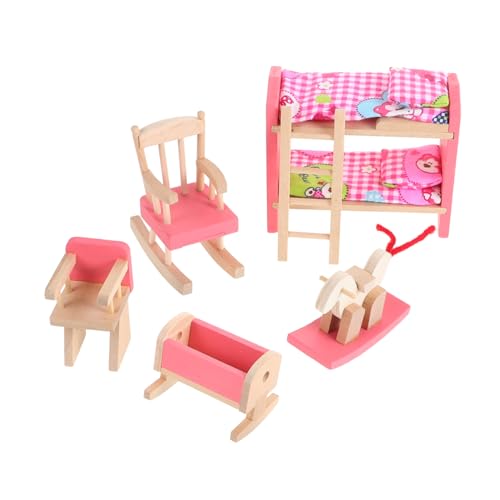 Gogogmee Maßstab Miniaturbett Robustes Holzspielzeug für Puppenhaus Dekoration Zeitloses Europäisches Design Langlebig und Realistisch Gogogmee Maßstab Miniaturbett Robustes Holzspielzeug für Puppenhaus Dekoration Zeitloses Europäisches Design Langlebig und Realistisch von Gogogmee