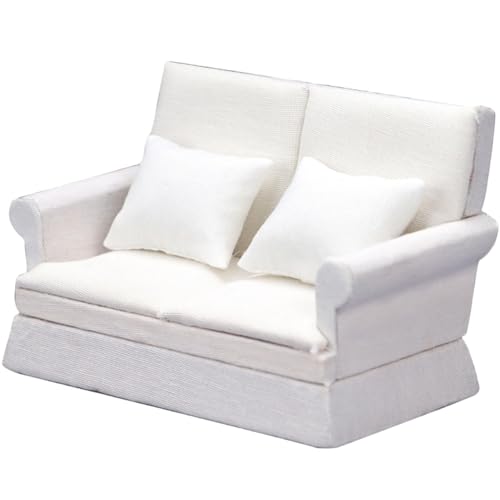Gogogmee Maßstab Weißes Couchspielzeug für DIY Miniaturhaus Dekoration Realistische Möbel für Kleine Wohnzimmer und Fotorequisiten Gogogmee Maßstab Weißes Couchspielzeug für DIY Miniaturhaus Dekoration Realistische Möbel für Kleine Wohnzimmer und Fotorequisiten von Gogogmee
