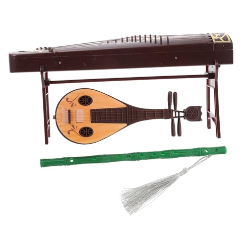 Gogogmee Mini Chinesische Musikinstrumente aus Kunststoff Detailgetreue Pipa Guzheng mit Ständer und Flöte Mini Dekoration für Puppenhaus Traditionelles Gogogmee Mini Chinesische Musikinstrumente aus Kunststoff Detailgetreue Pipa Guzheng mit Ständer und Flöte Mini Dekoration für Puppenhaus Traditionelles von Gogogmee