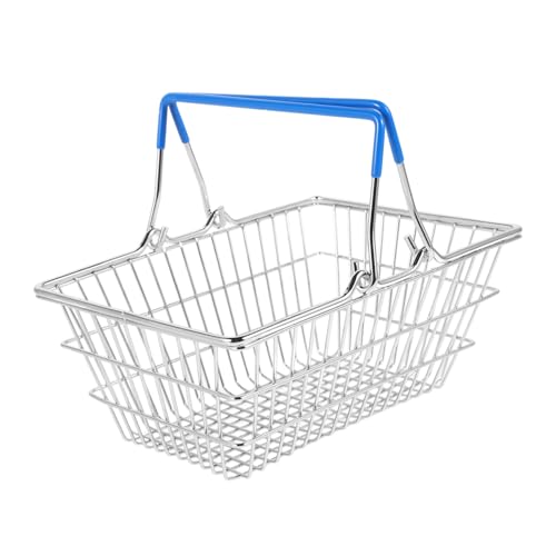 Gogogmee Mini Einkaufswagen für Metall Einkaufskorb zur Aufbewahrung Kleiner Korb für Rollenspiele Authentisches Design für Kreative Spielideen und Fotorequisiten von Gogogmee