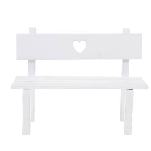 Gogogmee Mini Holz Dekoration Stuhl für Puppenhaus Heart Design Simulationsbank für Kreative Wohnkultur und Mini Landschafts Szenen Langlebig und Modern von Gogogmee