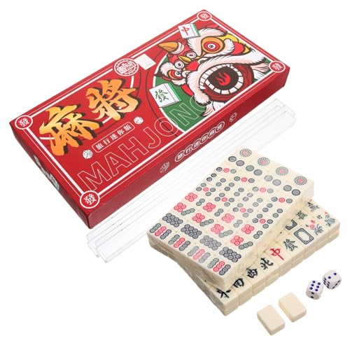 Gogogmee Mini Mahjong Set Tragbar Chinesisches Mahjong Spielset Leicht Kompakt Hochwertige Verarbeitung Klare Muster Für Familie Party Freizeit Reise von Gogogmee
