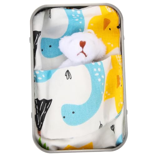 Gogogmee Mini Plüschbär in Blechdose Kleiner für Kinderzimmerdekoration für Bezaubernde Foto Requisite in Blauem Beutel und Weißer Dose Gogogmee Mini Plüschbär in Blechdose Kleiner für Kinderzimmerdekoration für Bezaubernde Foto Requisite in Blauem Beutel und Weißer Dose von Gogogmee