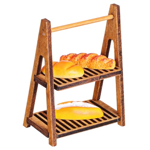 Gogogmee Miniatur Brotständer aus Holz für Puppenhaus Stöckiges Regal zum Basteln Perfektes Miniaturmöbel für Kinderzimmer und Puppenhausdekoration Gogogmee Miniatur Brotständer aus Holz für Puppenhaus Stöckiges Regal zum Basteln Perfektes Miniaturmöbel für Kinderzimmer und Puppenhausdekoration von Gogogmee