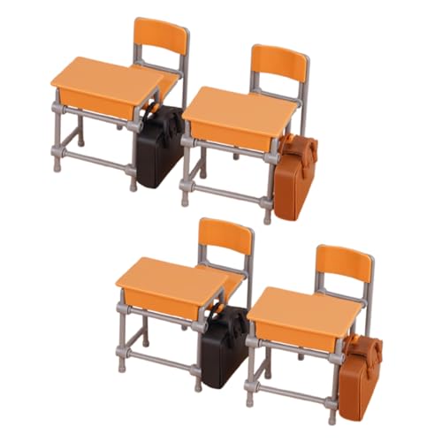 Gogogmee Miniatur Dollhouse Klassenzimmer Möbel Tisch Stuhl Modell Gelbe Tische Stühle Schulranzen Zubehör für Puppenhaus Gogogmee Miniatur Dollhouse Klassenzimmer Möbel Tisch Stuhl Modell Gelbe Tische Stühle Schulranzen Zubehör für Puppenhaus von Gogogmee