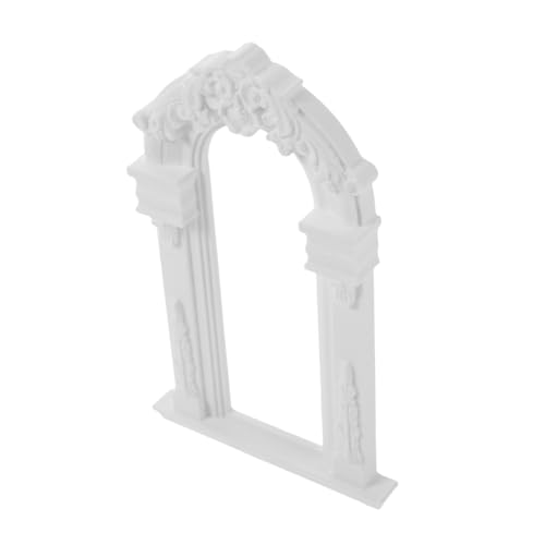 Gogogmee Miniatur Hochzeit Blumenbogen Weiß DIY Europäischer Stil für Puppenhaus Hochzeitsdeko Vielseitiger Bogen für Foto Party Innen Außendekoration Einfache Montage Langlebiges Material von Gogogmee