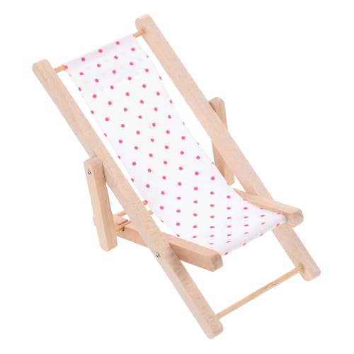 Gogogmee Miniatur Holz Strandliege Puppenhaus Möbel Mini Stuhl Modell für Puppenhaus Deko Stabile Handgefertigte Miniatur mit Glatten Langlebig und Platzsparend für DIY Landschaft von Gogogmee