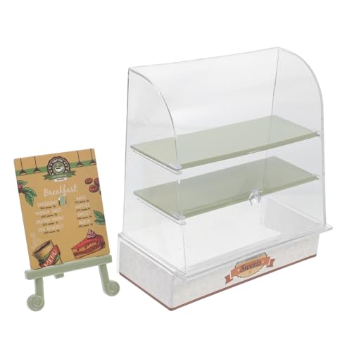 Gogogmee Miniatur Kuchen Schrank Grün Realistisches Puppenhaus Zubehör Dekoratives Mini Dessert Vitrine Modell Kompakt und Robust für Miniatur Häuser und Fotorequisiten von Gogogmee