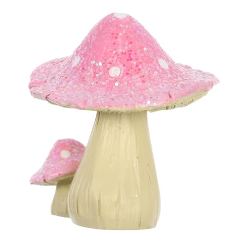 Gogogmee Miniatur Pilzfiguren Maßstab Glitzernde Harzpilze für Puppenhäuser Bjd Puppen Kreative Feengarten Dekoration Langlebige Miniatur Figurensammlung von Gogogmee