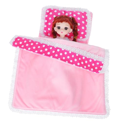 Gogogmee Miniatur Puppenhaus Bettwäsche Teilig Verdickt Mini Matratze Decke Kissen Puppenbett Zubehör für Mädchen Schlafzimmer Dekoration von Gogogmee