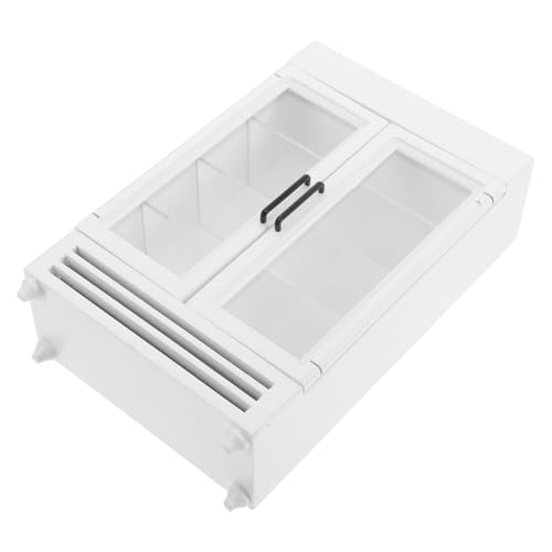 Gogogmee Miniatur-Puppenhaus-Kühlschrank: Holzkühlschrank im Maßstab 1:12 - Getränkekühler - Mini-Kühlschrank für Puppen, Mini-Ornamente zum Basteln und Rollenspielen von Gogogmee