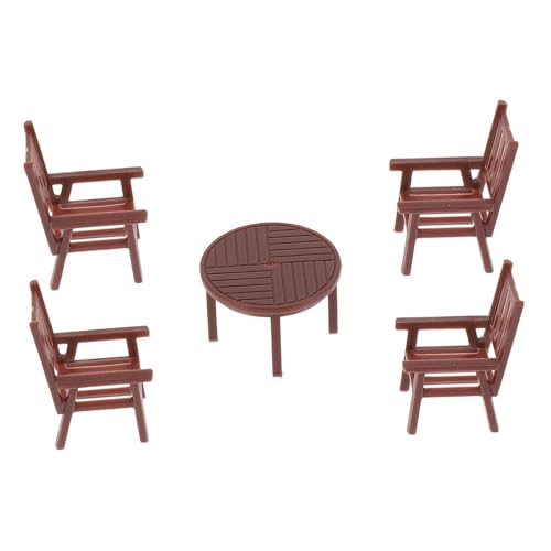 Gogogmee Miniatur Puppenhaus Möbel Set Maßstab Detaillierte Miniatur Tisch und Stühle Realistische Puppenmöbel für Architekturdioramen Fotografie und Kreative Modellbauprojekte von Gogogmee