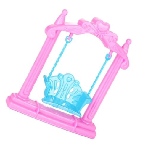 Gogogmee Miniatur Puppenhaus Schaukel Pinke Mini Schaukel als Detailreiches Puppenmöbel für Kreative und Sammler von Gogogmee