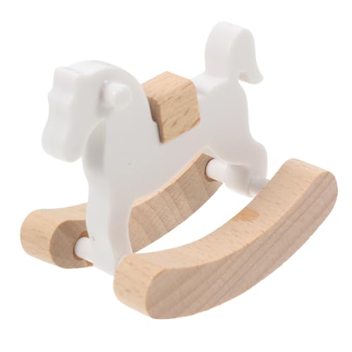 Gogogmee Miniatur Puppenhaus Schaukelpferd aus Holz Realistische Miniaturmöbel Glatte Oberfläche Dekoratives Ornament für Puppenhaus Schlafzimmer Detailgetreues Zubehör von Gogogmee