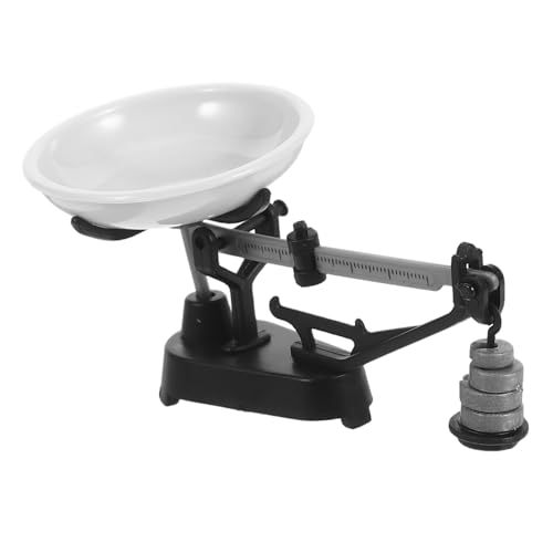 Gogogmee Miniatur Retro Waage Attrappe Kleines Modell Puppenhaus Dekoration Schwarze Mechanische Miniatur Waage Zubehör für Realistische Szenen von Gogogmee