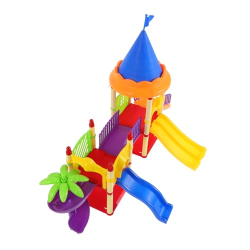 Gogogmee Miniatur Spielplatz Rutsche Modell Bunte Puppenhaus Dekoration Motorik Kreatives Zubehör von Gogogmee