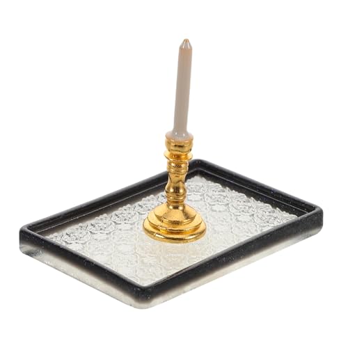 Gogogmee Filigranes Schwarzes Miniatur-kerzenständer-tablett Für Puppenhäuser Ideal Für Sammler Und Dekorative Präsentation Gogogmee Filigranes Schwarzes Miniatur-kerzenständer-tablett Für Puppenhäuser Ideal Für Sammler Und Dekorative Präsentation von Gogogmee