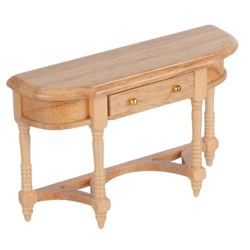 Gogogmee Miniaturmöbel Für Puppenhaus Heimdekoration Miniaturtisch Mini Hausmöbel Miniatur Esstisch Mini Haustisch Miniatur Puppenhausmöbel Puppenhaus Schreibtisch Birke Beige von Gogogmee