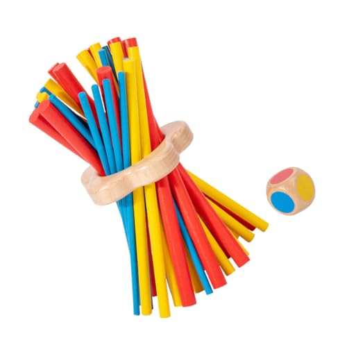 Gogogmee Montessori Balance Stäbe Spiel für Buntes Holzspielzeug zur Koordinations Geduldförderung Familienspiel für Reaktions Farbenerkennungstraining von Gogogmee