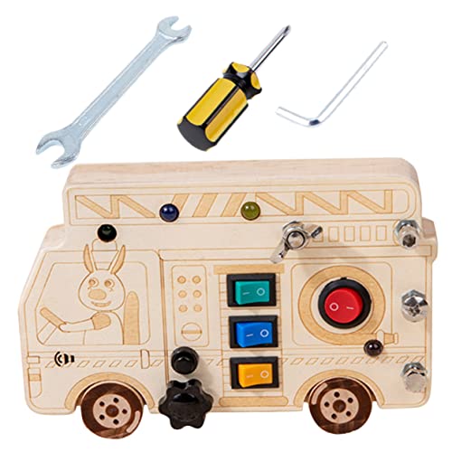Gogogmee Montessori Busy Board aus Holz für Kleinkinder Jahre Interaktives Lernspielzeug mit und Grünem Licht Fördert Feinmotorik und Hand Auge Koordination Pädagogisches Activity von Gogogmee