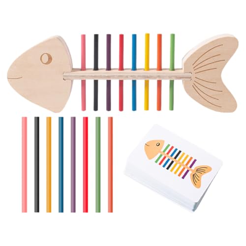 Gogogmee Montessori Fischgräte Farbzuordnung für Kleinkinder Doppelseitige Karten Holzstäbe Feinmotorisches Lernspiel zur Farbsortierung und Kognitiven für Frühe Entwicklung Gogogmee Montessori Fischgräte Farbzuordnung für Kleinkinder Doppelseitige Karten Holzstäbe Feinmotorisches Lernspiel zur Farbsortierung und Kognitiven für Frühe Entwicklung von Gogogmee