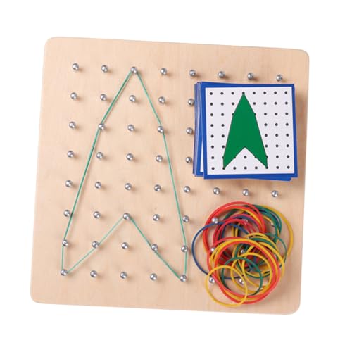 Gogogmee Montessori Geoboard aus Eukalyptusholz Nagelbrett Lernspielzeug Hand Auge Koordination Geduld und Räumlichem Kreatives Intelligenzspielzeug für Pädagogisches Puzzle von Gogogmee