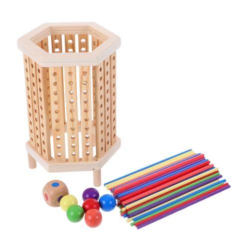 Gogogmee Montessori Holz Brettspiel Farbige Holzstäbchen Lernspielzeug Feinmotorik Farbenerkennung Motorikspielzeug Pädagogisch für Jungen und Mädchen Kompakt und Langlebig von Gogogmee