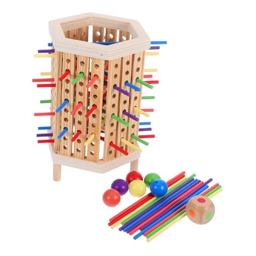 Gogogmee Montessori Holz Steckspiel Buntes Stäbchenspiel aus Naturholz für Kleinkinder Feinmotorik Farben Erkennen und Zählen Lernspielzeug für Jungen und Mädchen von Gogogmee