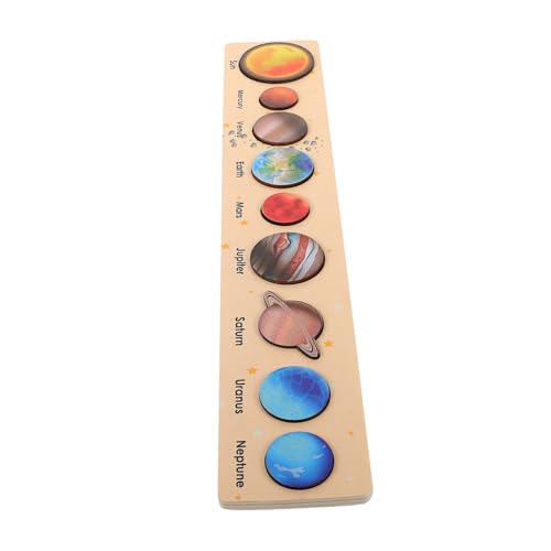 Gogogmee Montessori Holz planetenspielzeug Solar System Puzzle für Planeten Abnehmbar Kreatives Lernspielzeug Erkennung Problemlösung und Kognitiver Entwicklung von Gogogmee