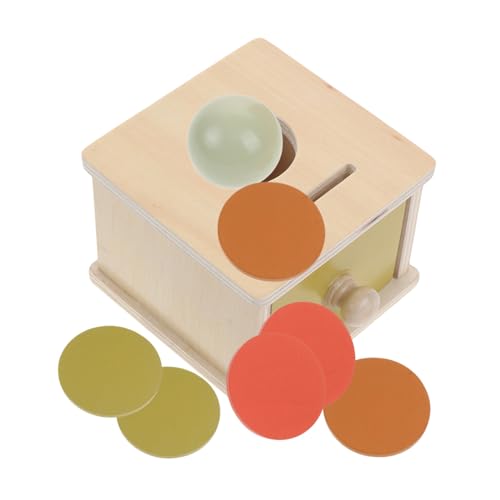 Gogogmee Montessori Holzspielzeug Sortierbox mit Kugel und Münze Langlebiges Förderspielzeug für Vorschulkinder Motorische Farbige Holzwürfel Sicher Pädagogisch Wertvoll von Gogogmee