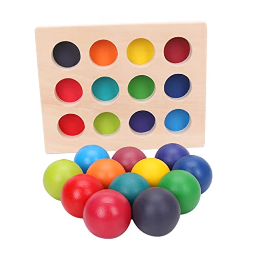 Gogogmee Montessori Holzspielzeug Sortierset mit Bunten Holzkugeln und Regenbogen Board Pädagogisches Lernspielzeug zur Farberkennung und Frühkindlichen für Kleinkinder Gogogmee Montessori Holzspielzeug Sortierset mit Bunten Holzkugeln und Regenbogen Board Pädagogisches Lernspielzeug zur Farberkennung und Frühkindlichen für Kleinkinder von Gogogmee