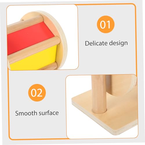 Gogogmee Montessori Holzspielzeug Textiltrommel für Pädagogisches Lernspielzeug mit Klangfunktion Farbige Sensorische Trommel Sicherer Holzstoff Geschenk für Junge Mädchen und Kleinkinder von Gogogmee