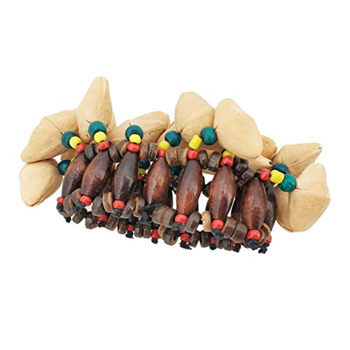 Gogogmee Nussschalen Armband mit Handglocken Afrikanisches Schlaginstrument für Tanz und Kreative Musikanwendungen Verarbeitet und Leicht Tragbar von Gogogmee