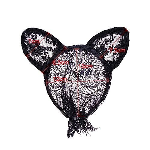 Gogogmee Party-maske Tiara-stirnband Heiligen Ein Madea-halloween Spitzenschleier Halloween-disfraz Spitzenstirnband Katze-ohr-maske Spitze Katzenmaske Kopfbedeckung von Gogogmee