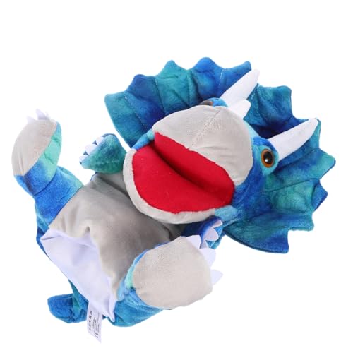 Gogogmee Plüsch Dinosaurier Handpuppe aus Weichem Plüsch Interaktives Kuscheltier für Fördert Kommunikation und Fantasie Geeignet für Eltern-Junge Mädchen-Spiele und Puppentheater Blau von Gogogmee