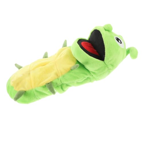 Gogogmee Plüsch Handpuppe Raupe mit Beweglichem Mund Interaktives Kinderspielzeug für Fantasievolles Puppentheater Kuscheliges Geburtstagsgeschenk Waschbar und Wiederverwendbar Fördert von Gogogmee