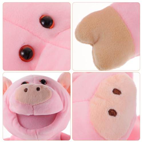 Gogogmee Plüsch Handpuppe Schwein Flauschig Kuschelig Cartoon Tier für Pädagogisch Fördernd Fördert Kreativität und Feinmotorik für Rollenspiele und Geschichtenerzählen von Gogogmee
