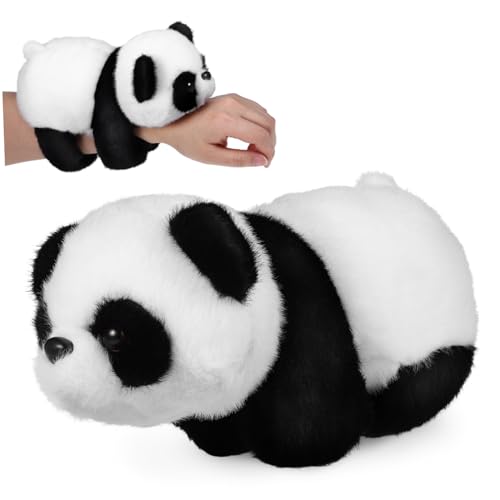 Gogogmee Plüsch Panda Schnapparmband Flauschig Kuschelig Bequem Niedliches Tierdesign Vielseitig als Partyspielzeug Armband und Dekoration für Tierliebhaber Geeignet von Gogogmee