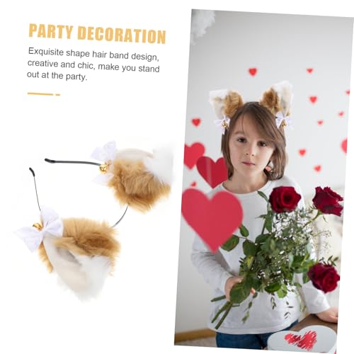 Gogogmee Plüsch ohren Haarreif mit Goldenen Glocken Weiches Stirnband für Cosplay Halloween Party Bequem und Passend für Kopfgrößen Kreativer Kopfschmuck für Damen und Mädchen Gogogmee Plüsch ohren Haarreif mit Goldenen Glocken Weiches Stirnband für Cosplay Halloween Party Bequem und Passend für Kopfgrößen Kreativer Kopfschmuck für Damen und Mädchen von Gogogmee
