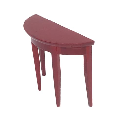 Gogogmee Puppenhaus Möbel Halbkreis Schreibtisch Rotes Holz DIY Zubehör für Kinderzimmer Dekoration und Fotorequisite von Gogogmee