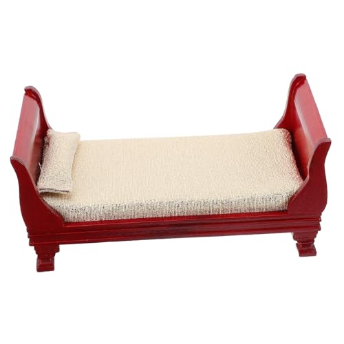 Gogogmee Puppenhaus Möbel Rotbraun Vintage Stil Leicht Kompakt Robust Kreatives Mini Haus Zubehör Schlafzimmer Dekoration von Gogogmee