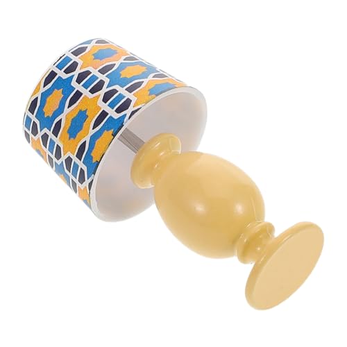 Gogogmee Puppenhaus Tischlampe im Mediterranen Stil Miniatur Leuchte mit Vintage Blumendruck für DIY und Weihnachtsdekoration Steigert Realismus Ihres von Gogogmee