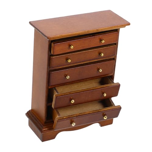 Gogogmee Puppenhausmöbel aus Holz Brauner Nachtschrank mit Realistische Details Vielseitig als Puppenhausmöbel Fotorequisite und Dekoration Stabil und Kompakt von Gogogmee