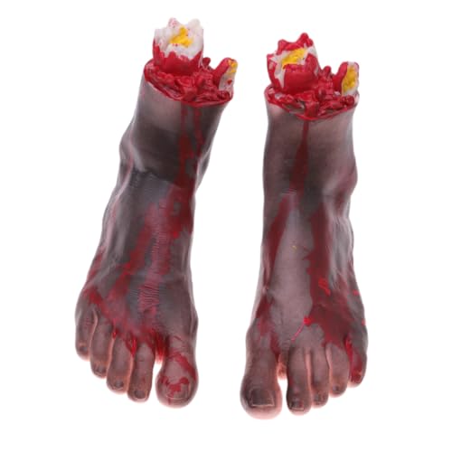 Gogogmee Realistische Halloween Deko Abgetrennter Schwarzer Fuß Blutig Gebrochene Fake Körperteil Requisite für Club und Karnevalsschmuck von Gogogmee