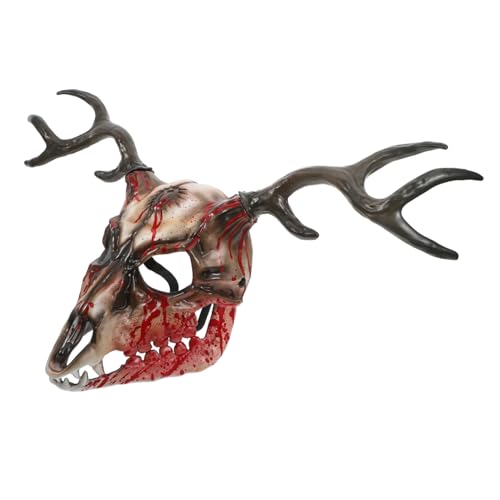 Gogogmee Realistische Halloween Hirschgeweih Maske Auffällige Tierkopfmaske für Maskerade Cosplay und Kostümpartys Abnehmbares Geweih Vielseitiges Requisit für Erwachsene von Gogogmee
