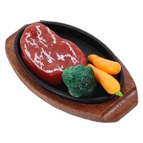 Gogogmee Realistisches Puppenhaus Miniatur Steak Modell Detailgetreues Fake Food für Küchen Stabiles Dekorationszubehör für Fotografie und Sammlungen von Gogogmee